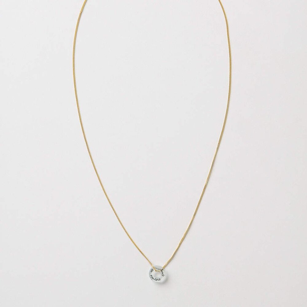Anthropologie Aspirations Word Necklace / Begin to Explore / Gold